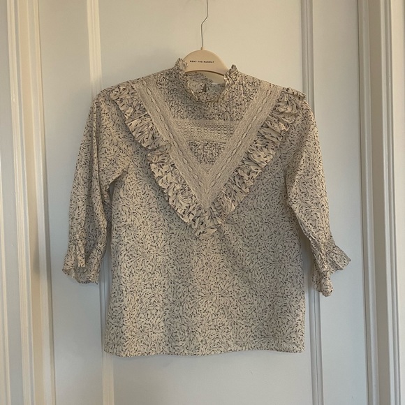 H&M Ruffled Cotton Blouse - Picture 2 of 5